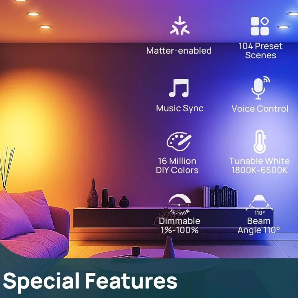 SMART BULBS 4PK - LED LIGHT BULB // Color Changing RGBTW 1200lm App Control NEW